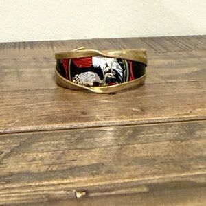 Gold and Black Cuff Bracelet